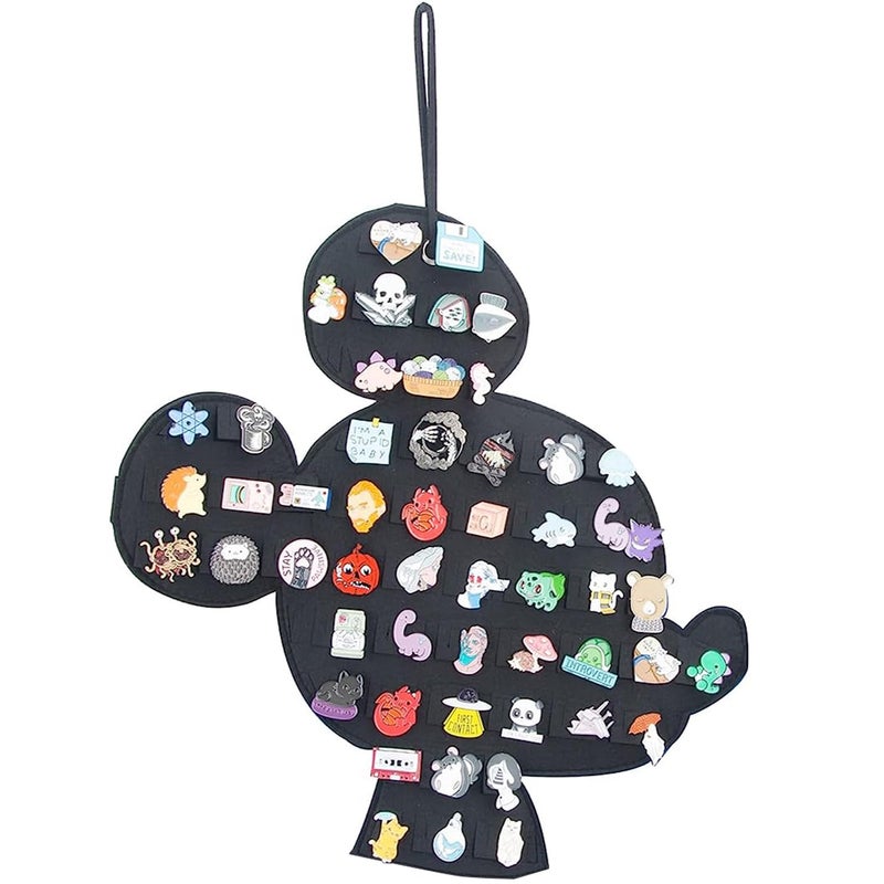JOYMOMO Hanging Brooch Pin Organizer Enamel Pin Display Cute Cartoon Shape Brooch Pin Display Storage Holder for Brooch Pin(Without Accessories) (Black-Mouse) - Image 1